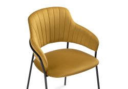 Стул на металлокаркасе Инклес желтый / черный глянец