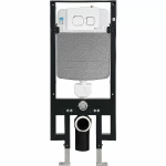 Унитаз подвесной WeltWasser AMBERG 497+MERZBACH 043 XL GL-WT+AMBERG RD-BL белый/кнопка черная матовая, безободковый, с крышкой микролифт, с инсталляцией, слив торнадо