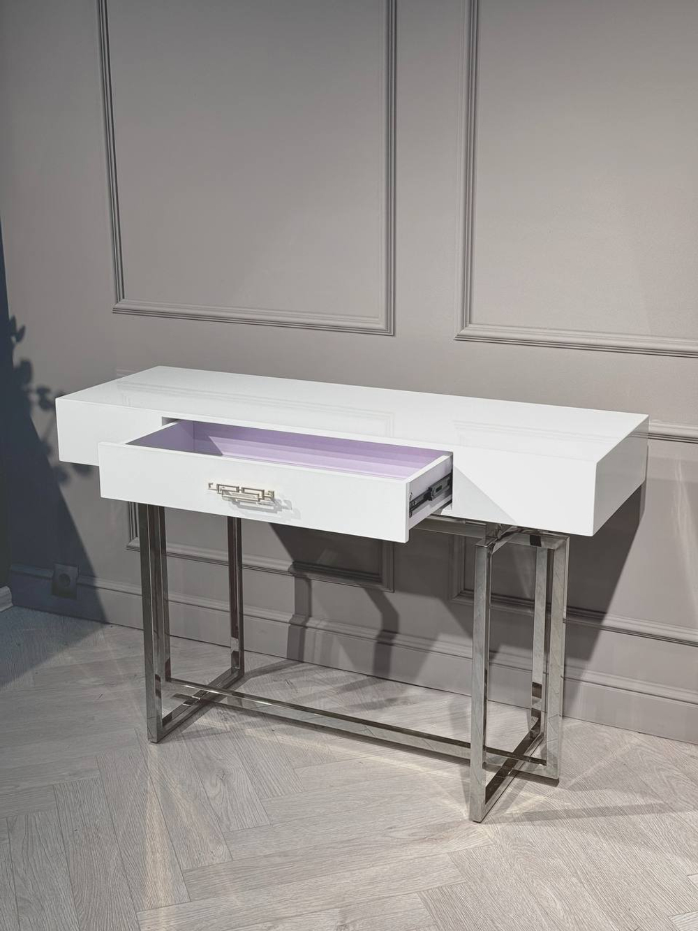 Стол-консоль Ist Casa Гарда-1, 120х40х76 см, белый, хром