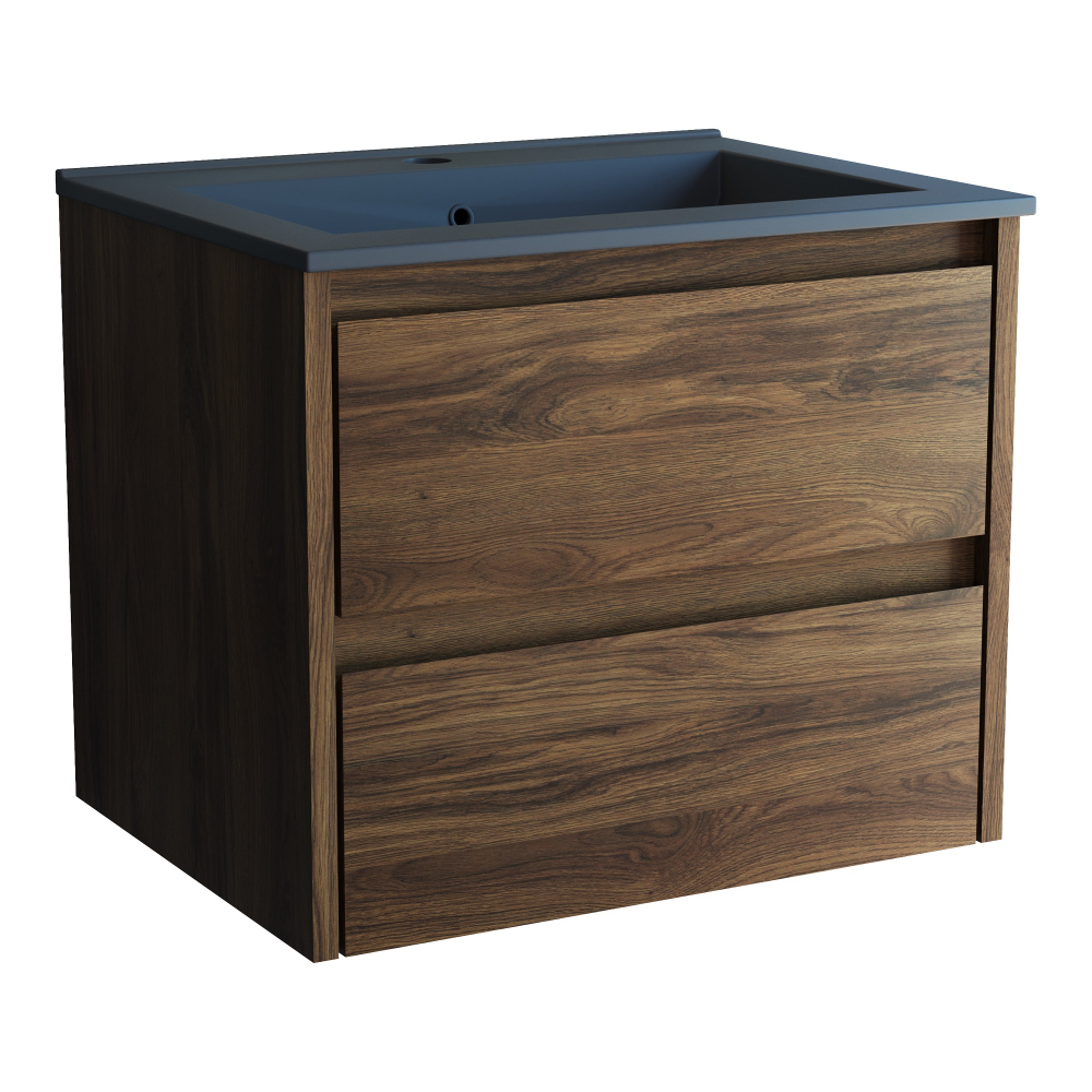 База под раковину Gio 600 подвесная, 2 выкатных ящика soft-close, C.Oak