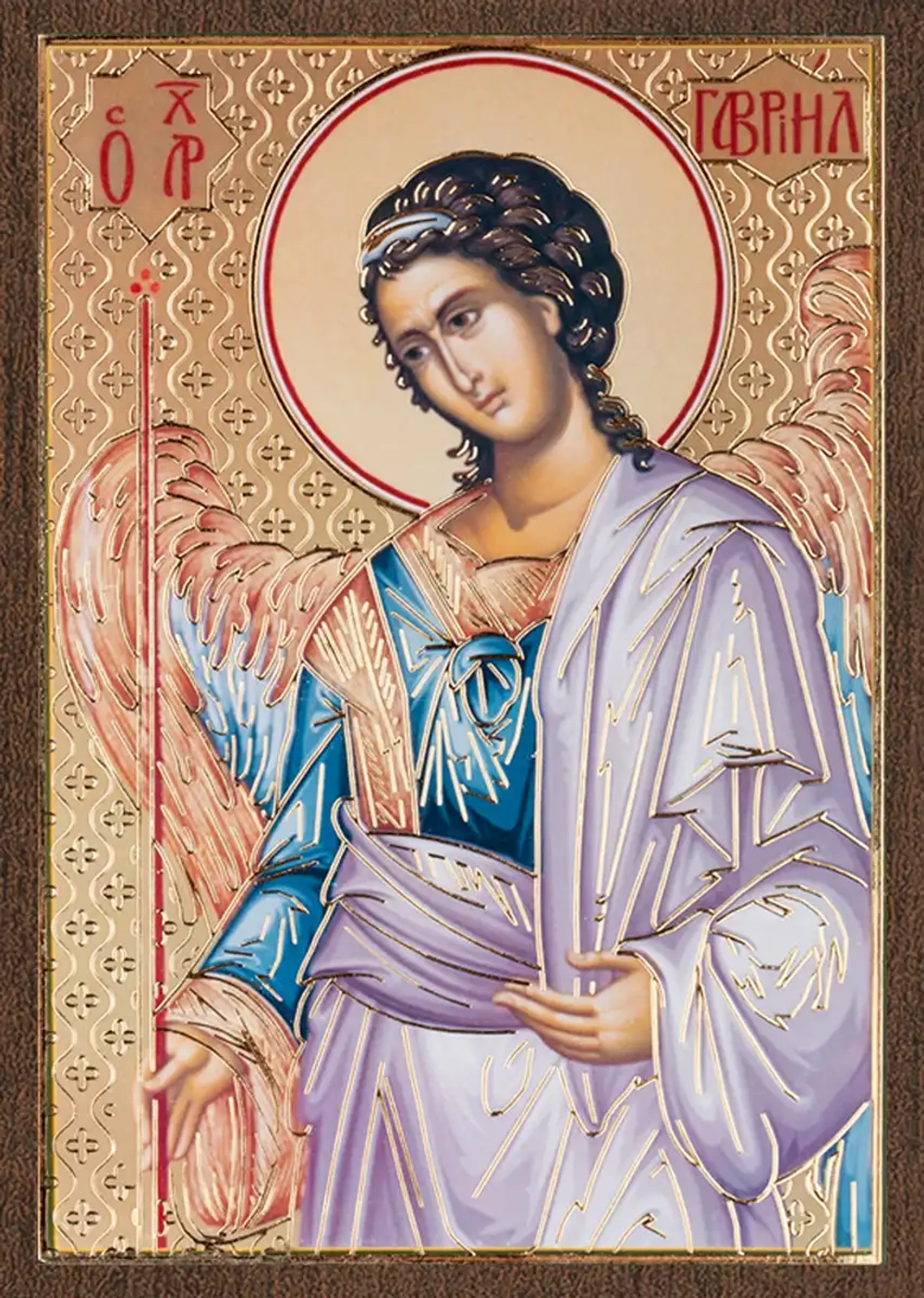 Икона "Архангел Гавриил" 6х9 на МДФ-6