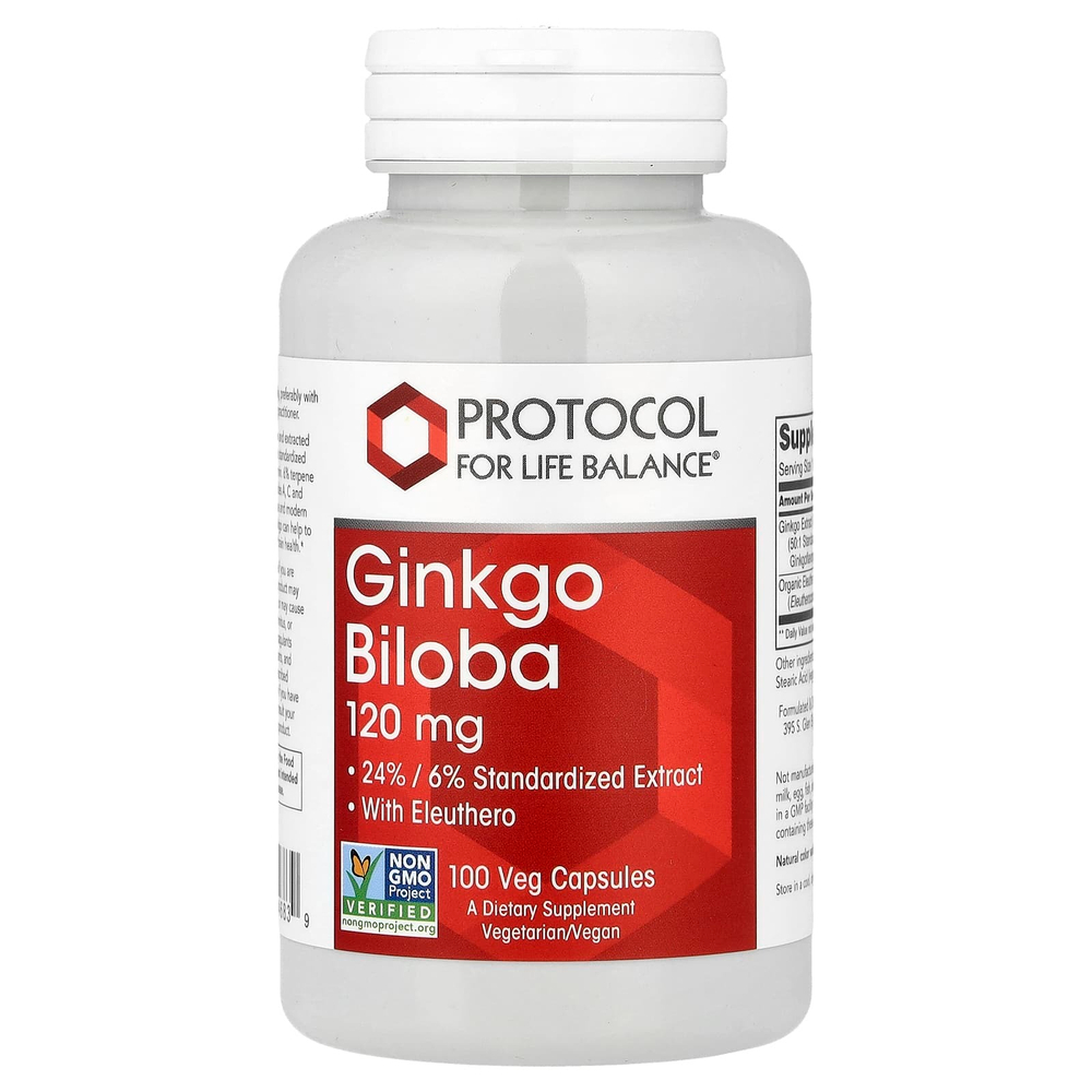 Protocol for Life Balance, гинкго билоба, 120 мг, 100 растительных капсул