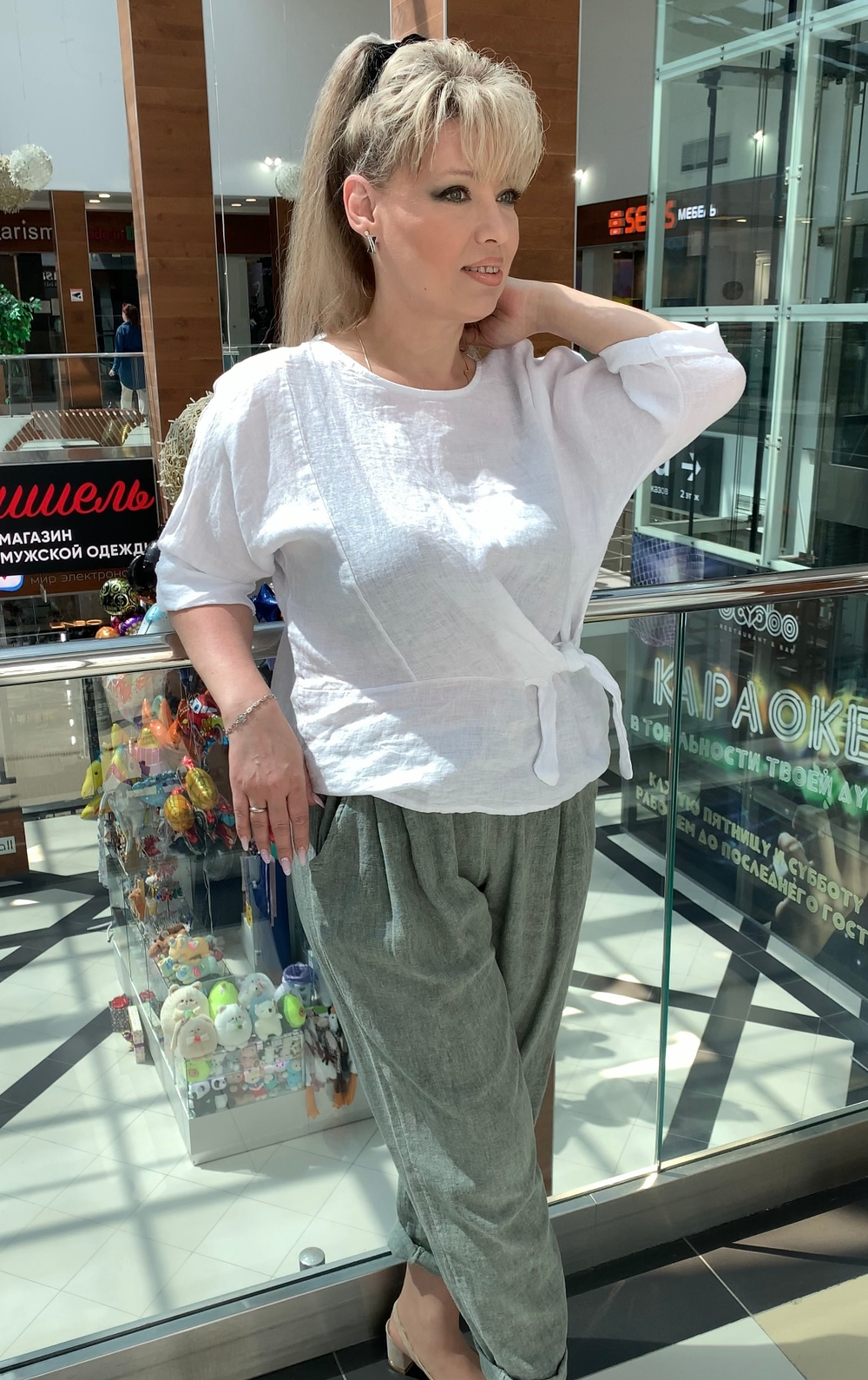 Летние итальянские брюки-момы на резинке