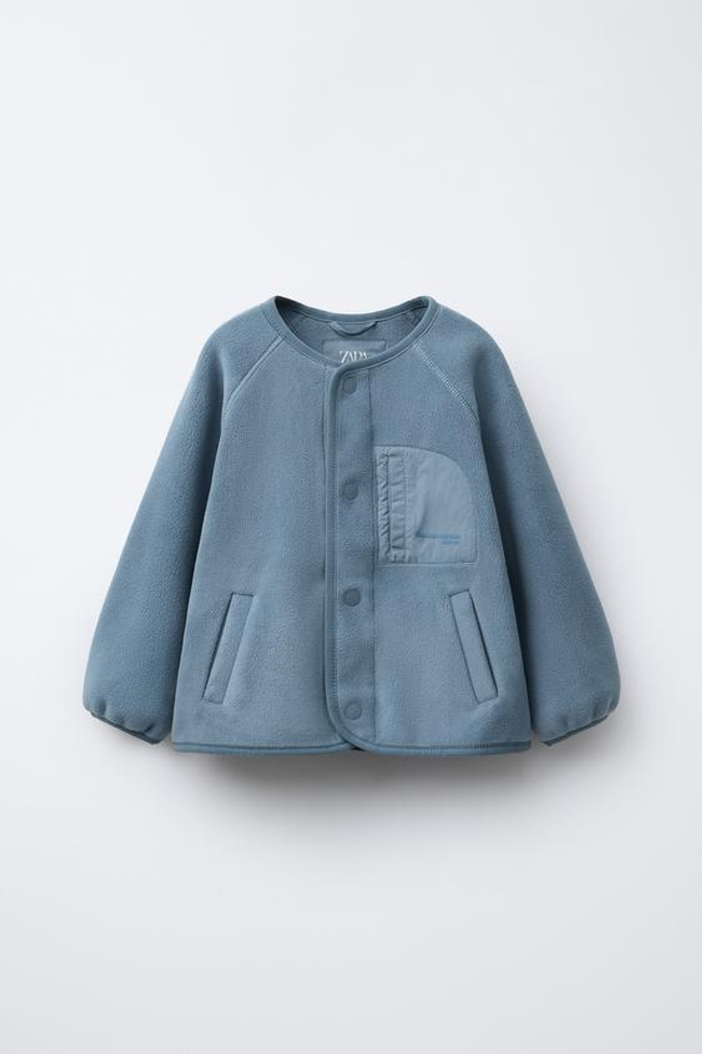 ZARA КУРТКА ИЗ ПОЛАРФЛИСА, СИНЕВАТЫЙ