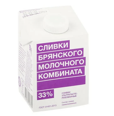 Брянский Молочный Комбинат Сливки 33%