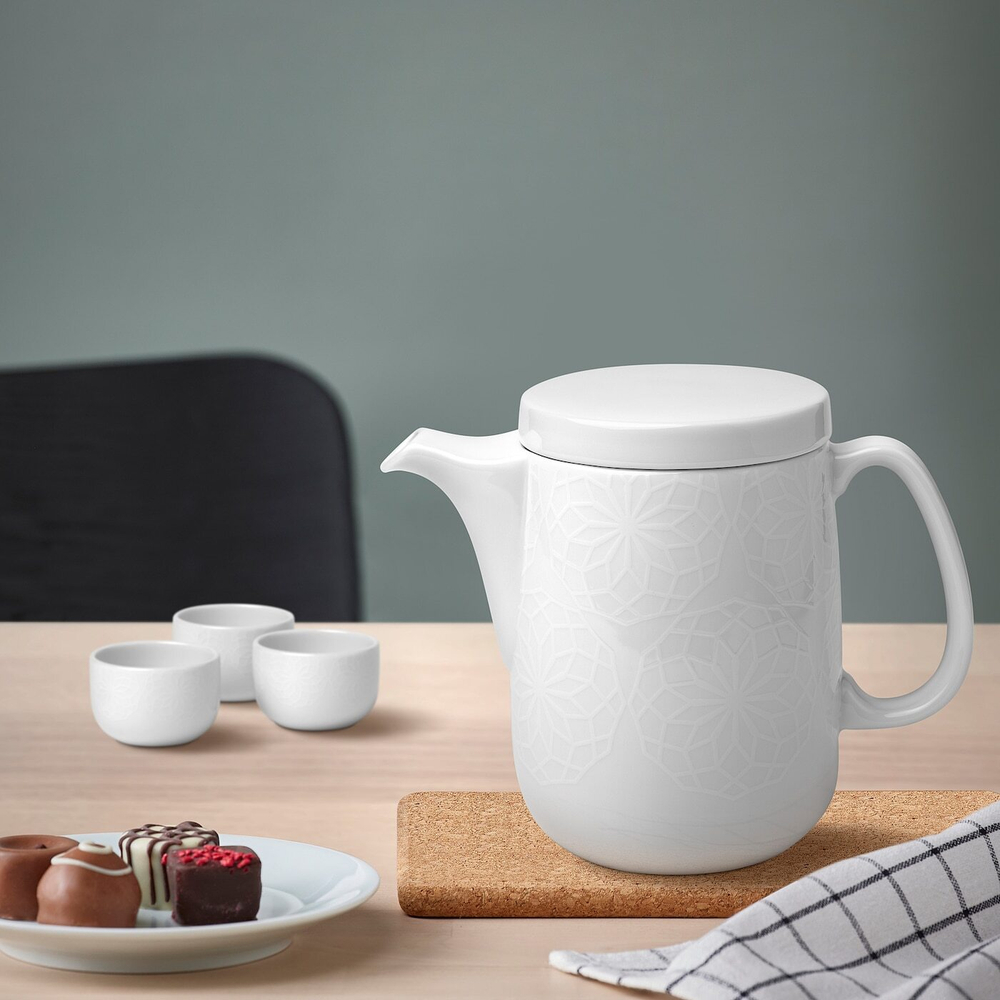 IKEA GOKVÄLLÅ  (ИКЕА ГОКВÄЛЛÅ)  -  Заварочный чайник, белый, 1,0 л
