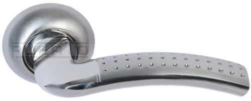 Ручка круг Пуэрто AL 510-08, цвет никель матовый/никель блестящий алюминий (гарантия - 8 лет)