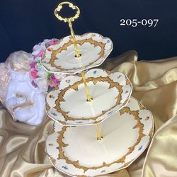 Lenardi 205-097 Трехъярусная этажерка ОЛИВИЯ в под.уп.(х12)Фарфор