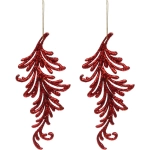 Подвеска «Волшебное перо» 10 см (набор 2 шт), красный