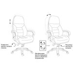 Кресло руководителя Helmi HL-ES08 "Monolith", повышенной прочности, экокожа черная, мультиблок, алюминий, до 250кг