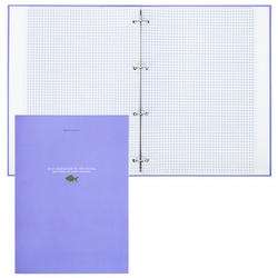 Тетрадь на кольцах БОЛЬШАЯ А4 215х305мм, 100л, твердый картон, клетка, BRAUBERG, Monocolor, 405409