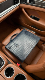 Портфель Hermes из кожи крокодила