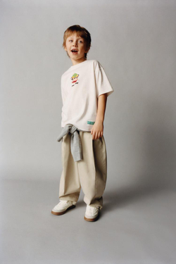 ZARA БРЮКИ BALLOON С ЗАЩИПАМИ, ЭКРЮ