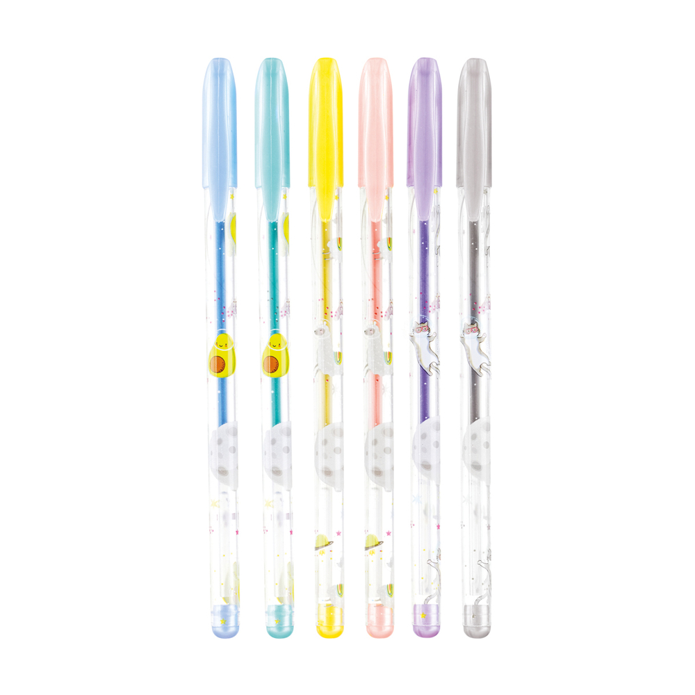 Набор гелевых ручек ArtSpace "Космические приключения" 06цв., 1,0мм, металлик, ПВХ чехол