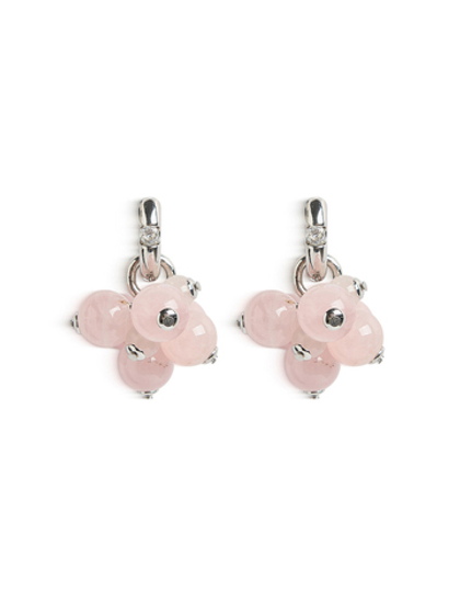Серьги "Berry" розовый кварц Silver