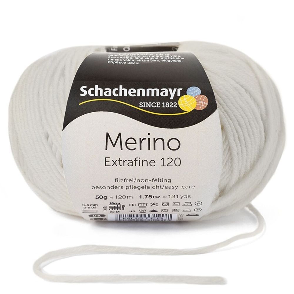 Пряжа Schachenmayr Merino Extrafine 120 (00103)