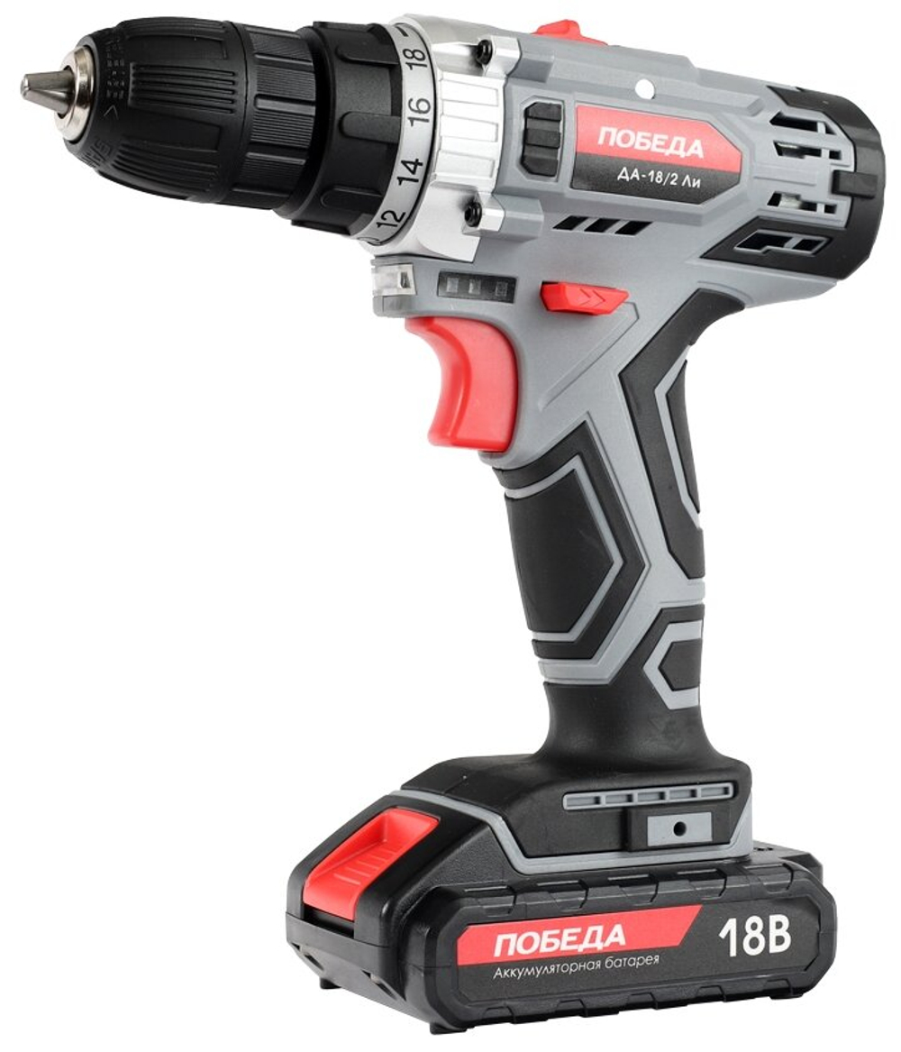 Аккумуляторная дрель-шуруповерт Победа ДА-18/2 Ли