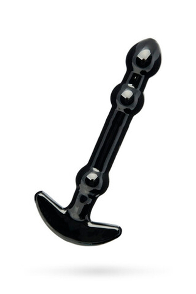 Элегантный черный фаллоимитатор из стекла (Цвет: черный)