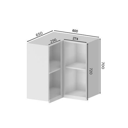 Кухня Модуль ВУ 650 верхний угловой Тауп / Зеленый