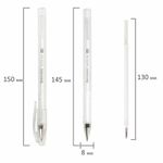 Ручка гелевая BRAUBERG "White Pastel", БЕЛАЯ, корпус прозрачный, узел 1 мм, линия письма 0,5 мм, 143417