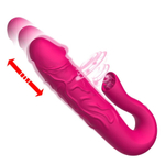 Розовый вибратор с клиторальной стимуляцией Tongue - 23,5 см. (Цвет: розовый)