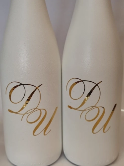 Наклейки свадебные зеркальное золото инициалы " У "