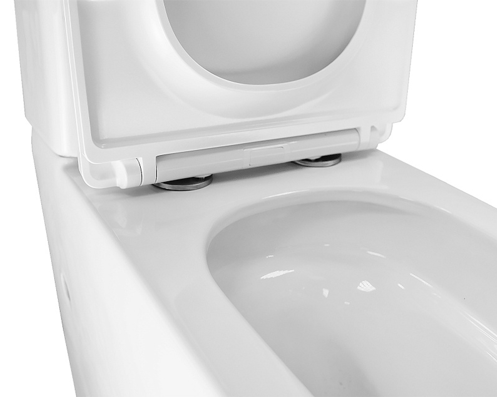 Унитаз-компакт Azario Etéreo 640х370х810 напольный, безободковый, система смыва "Скрытое Торнадо", с быстросъемным сиденьем микролифт (AZ-8203)