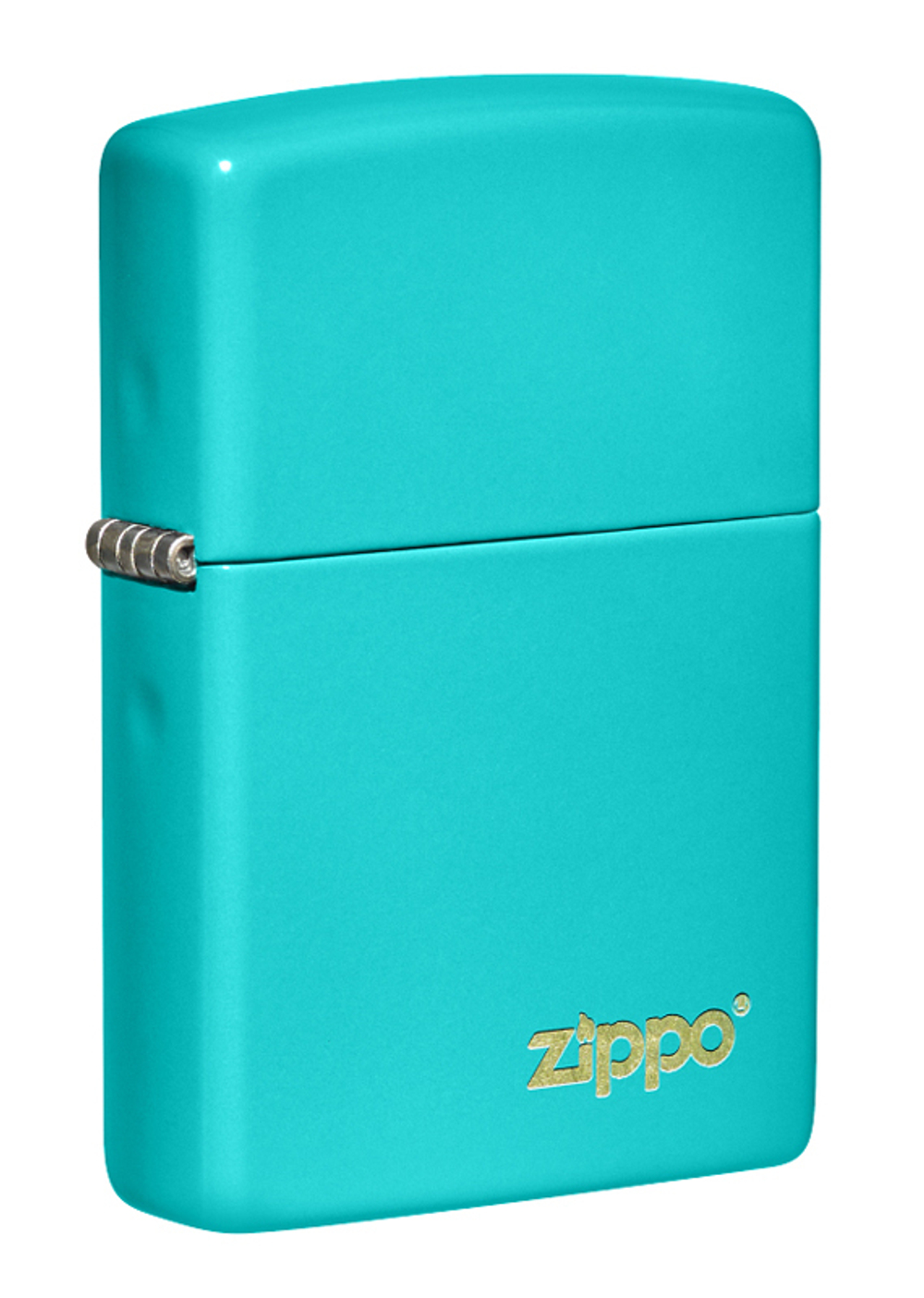Легендарная классическая американская бензиновая широкая зажигалка ZIPPO Classic Flat Turquoise 49454ZL в подарочной коробке