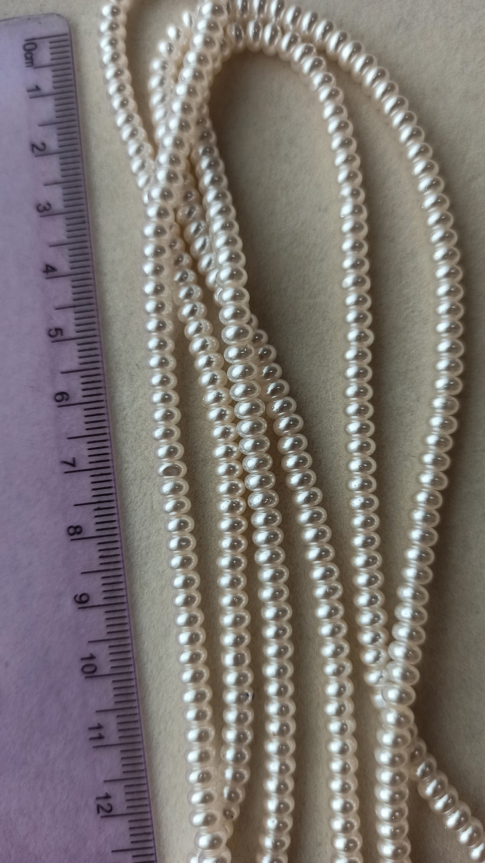 М42 "Майорка" бусины рондель 4*2мм, 40см, айвори