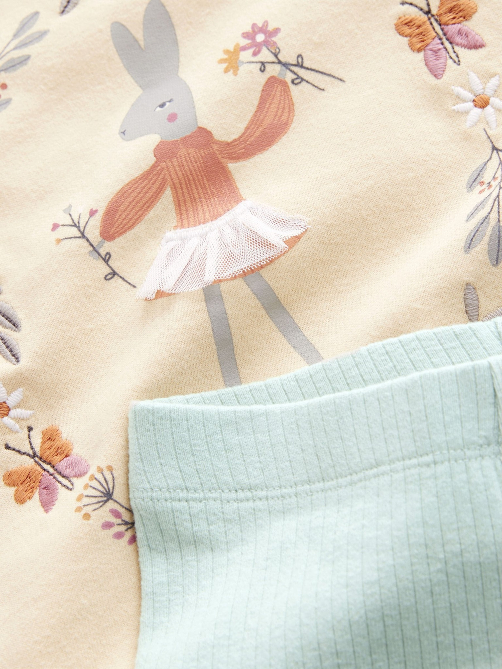 Толстовка и легинсы в комплекте для девочки Next E51-358, Светло-желтый, Мятный