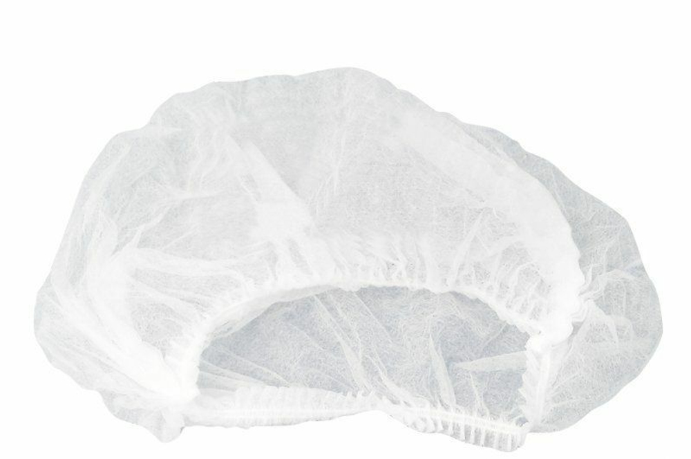 Шапочка шелк-флис белая 100 штук в упаковке