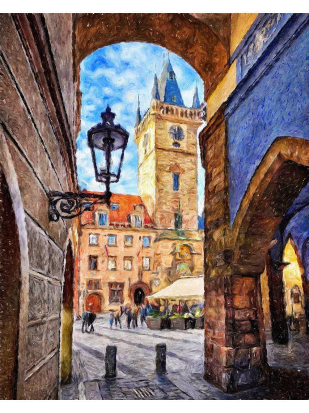 Алмазная мозаика 30х40см. "Улица старого города" с полн.заполнен.на подрам. (27 цв.) (Арт. НД-8569)