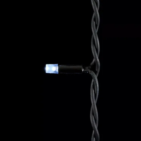 Светодиодная гирлянда Sealed с супер-мерцанием 10 м., 220V ., 75 холодных белых LED ламп, черный каучук, LTC (LL75ABL-1-2W)