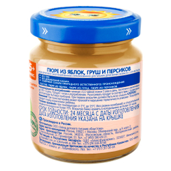 Пюре из яблок, груш и персиков 100г "Бабушкино лукошко"