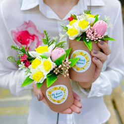 Мини-букет из мыла "Весна крафт роуз"