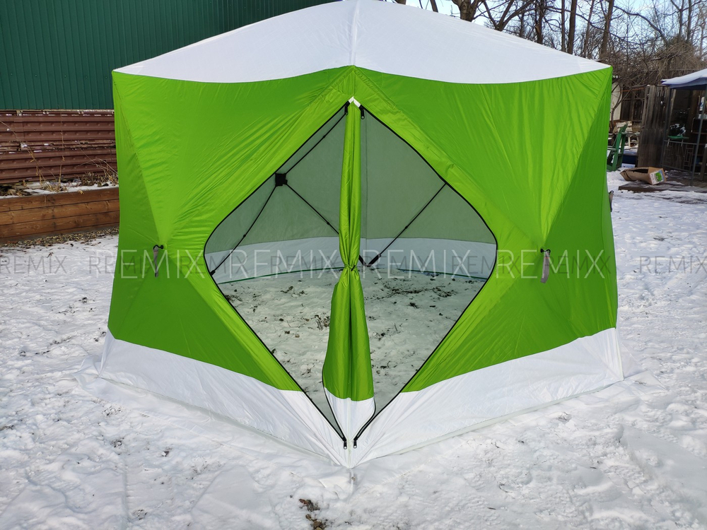 Палатка зимняя куб Traveltop CT-1636 360*320*220см 6-угольная (зеленый)