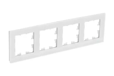 ATLASDESIGN NATURE 4-постовая РАМКА, НАТУРАЛЬНОЕ СТЕКЛО, БЕЛЫЙ