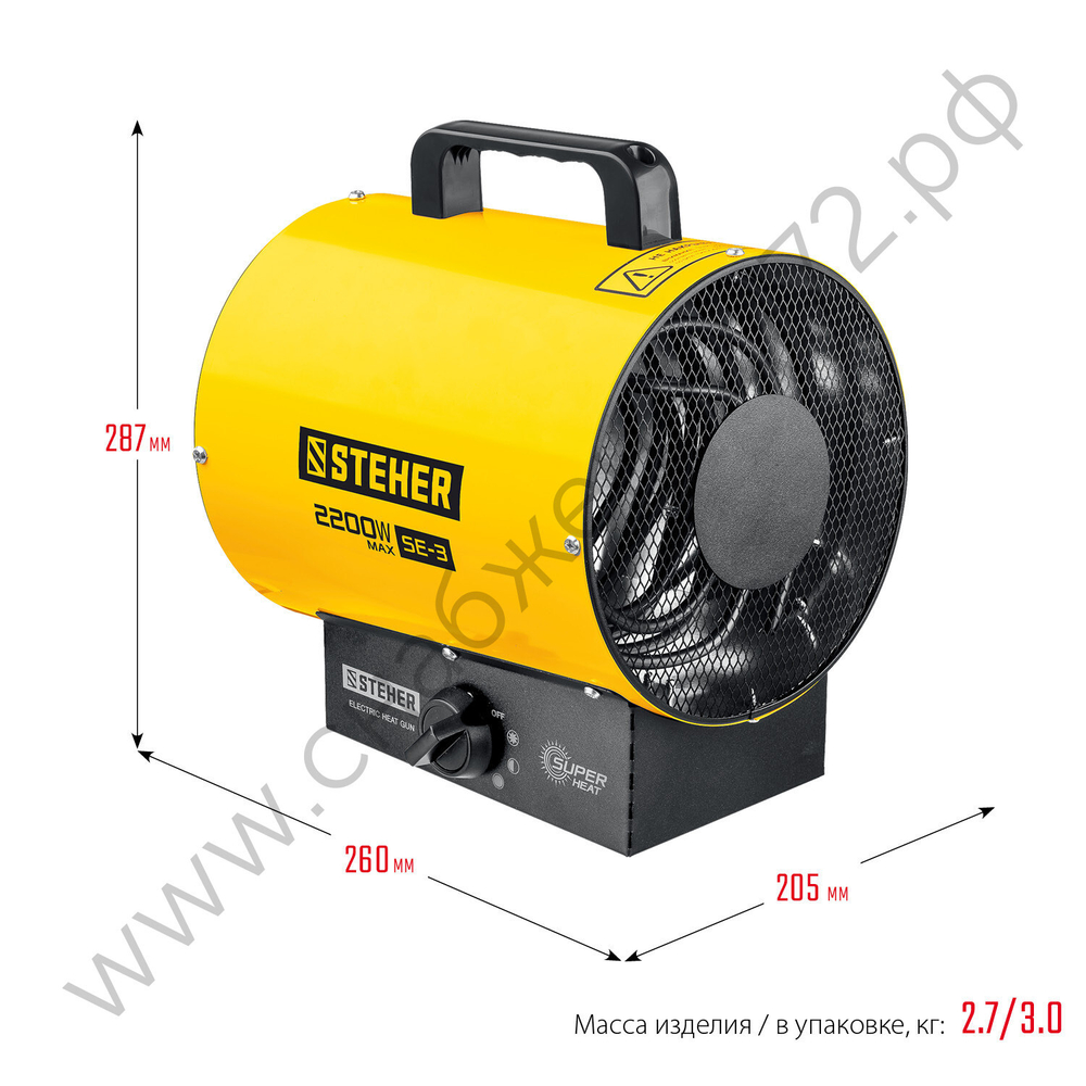 STEHER 2 кВт, электрическая тепловая пушка (SE-3)