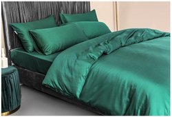 ZEPHYR HOME Двуспалка Египетский хлопок (простыня на резинке) изумруд