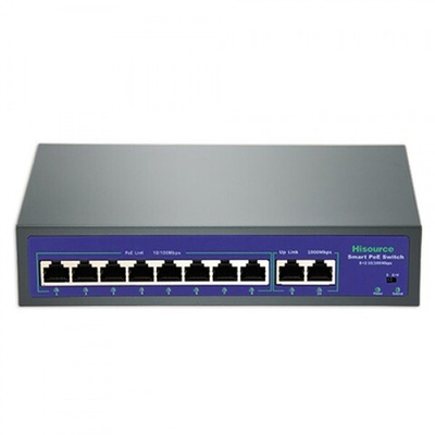 Коммутатор Hisource Hi-F0820FBL-A [портов-10, 8Poe+2Uplink]