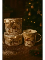 Новогодний подарочный кружка с изображением зверушек