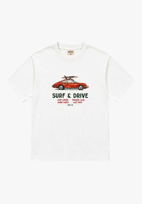 Футболка Surf and Drive молочная