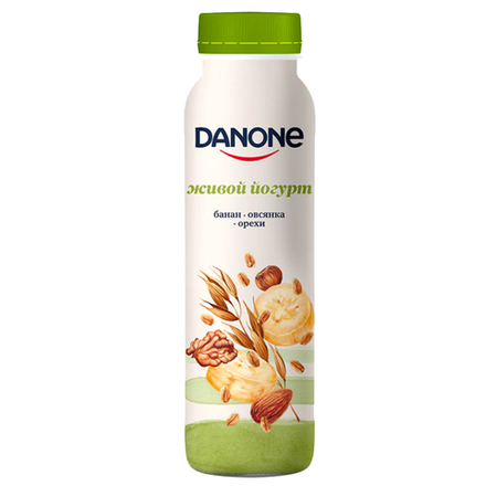 Живой йогурт Danone Банан овсянка орехи 270 гр
