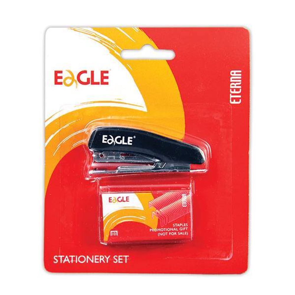Степлер EAGLE 10 л. № 10 +500 скоб комбинированный черный