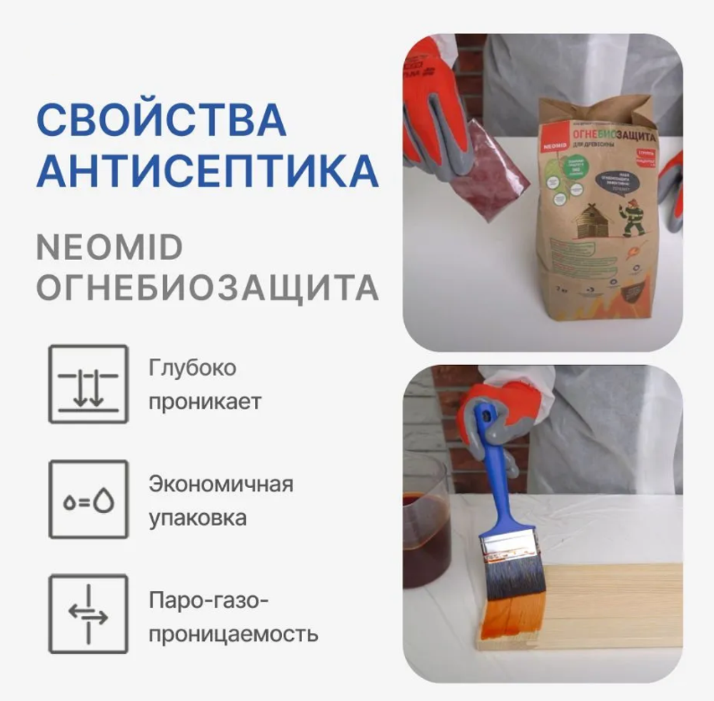 СУХОЙ КОНЦЕНТРАТ 1:5,2 КГ NEOMID ОГНЕБИОЗАЩИТА 1 ГРУППА