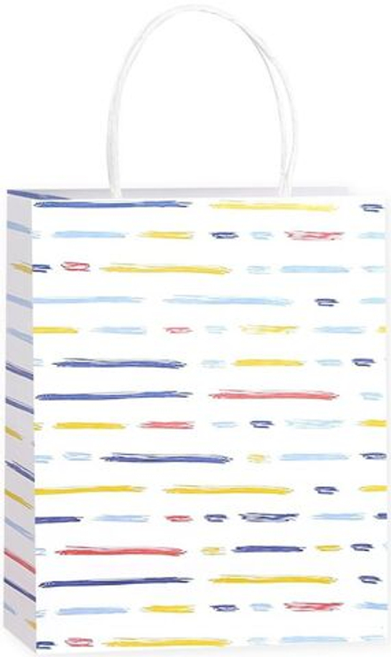 Пакет подарочный, Разноцветные штрихи, 25*21*10 см, 1 шт.