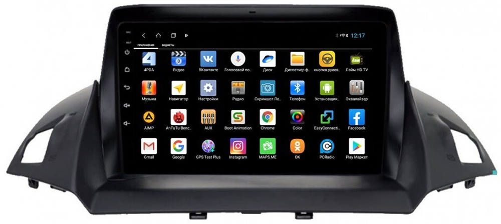 Магнитола для Ford Kuga 2011-2019 (рамка с зазорами) - Parafar PF362XHD на Android 13, 8-ядер, 4Гб+64Гб, CarPlay, 4G SIM-слот