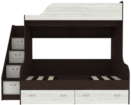 Двухъярусная кровать КарИВи Дуэт-15 с лестницей Комод КарИВиом Венге Винтерберг