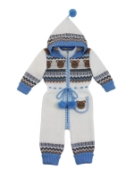 Вязаный комбинезон для новорожденных и малышей на молнии
