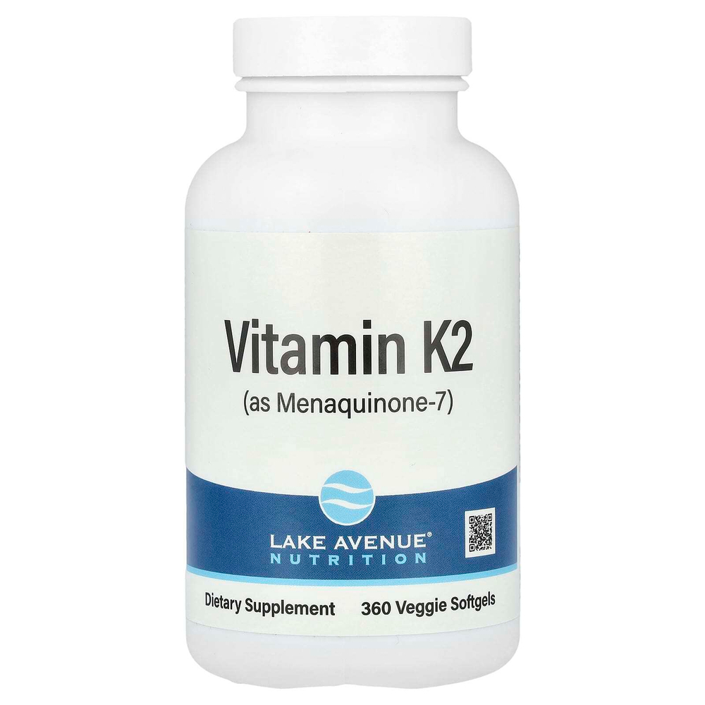 Lake Avenue Nutrition, Витамин K2 (в виде менахинона-7), 50 мкг, 360 растительных капсул